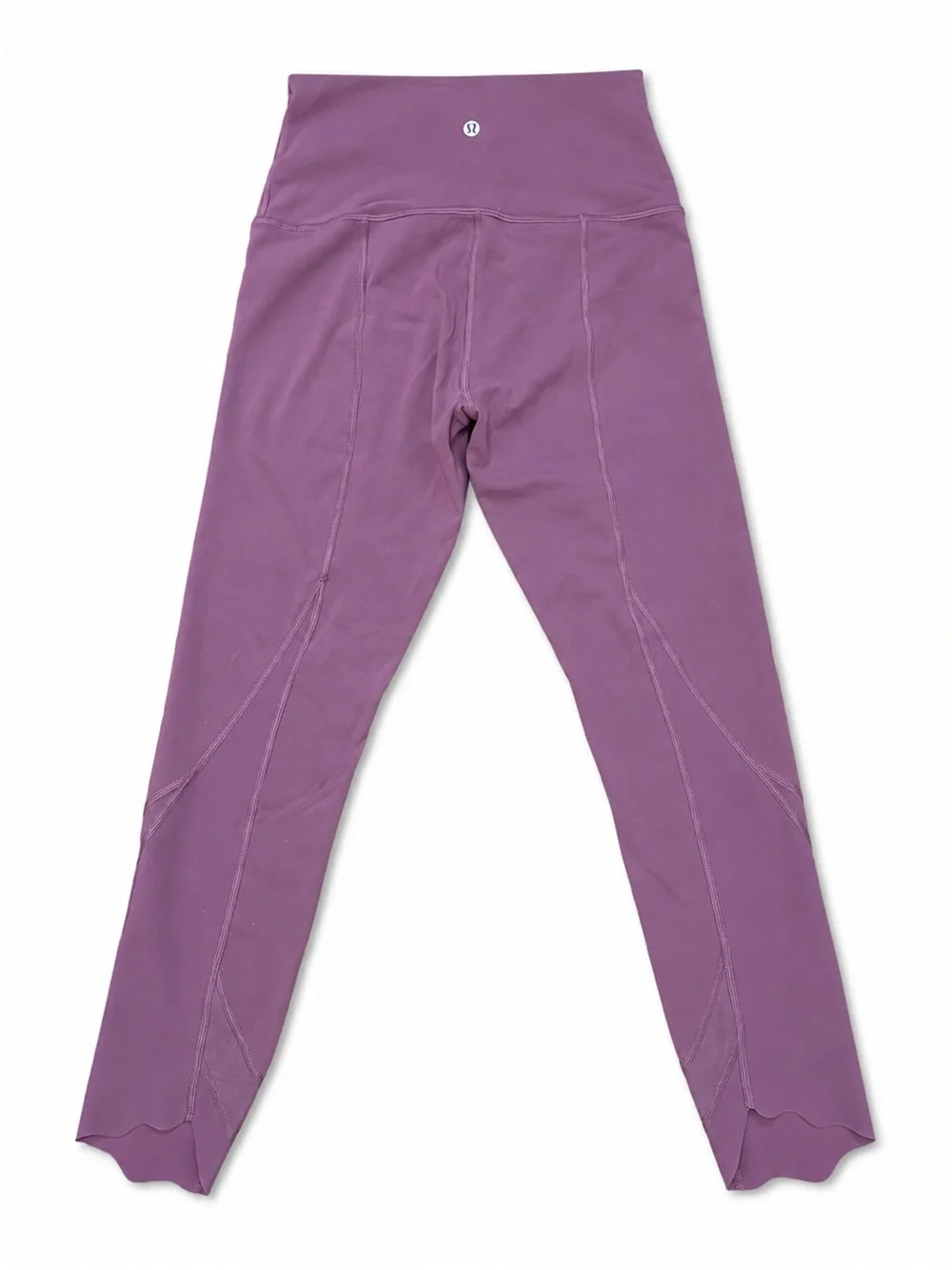 Lululemon High Rise Mauve Purple Cropped Leggings Scalloped Hem
